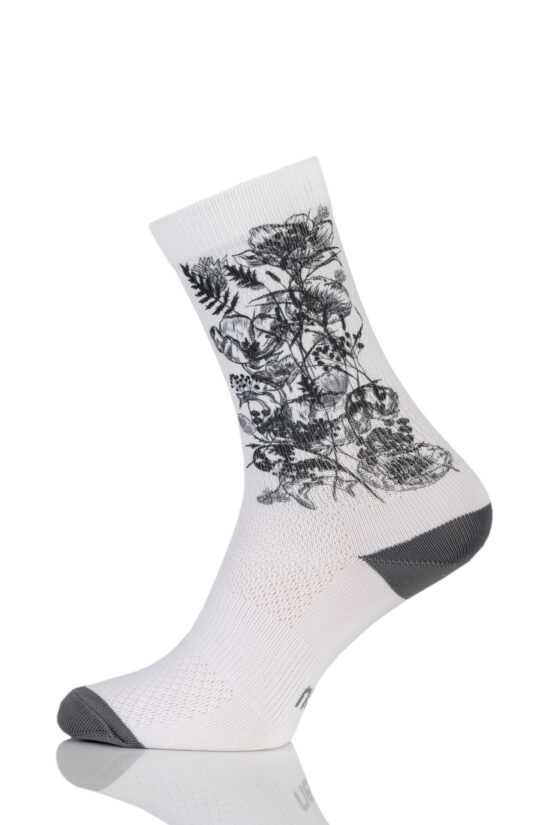 Nessi Sportswear Cyklistické Ponožky BSL-17R00 White with a gray pattern Velikost: 35-37