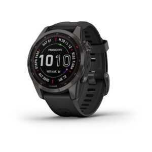 Garmin Fenix 7S PRO Sapphire Solar Titan Carbon Gray/ Black Silicone Band - 010-02539-25