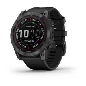 Garmin Fenix 7X PRO Sapphire Solar Titan Carbon Gray/ Black Silicone Band - 010-02541-11