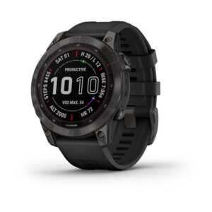 Garmin Fenix 7 PRO Sapphire Solar Titan Black/ Black Silicone Band - 010-02540-35