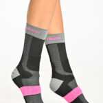 Nessi Sportswear Termoaktivní ponožky s ionty stříbra Trail X T-90-21 - Černá-Růžová Velikost: 35-37