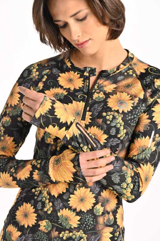 Nessi Sportswear Tréninková Mikina s průstřihem na sporttester LBKZ-17S9 Sunflowers Velikost: XS