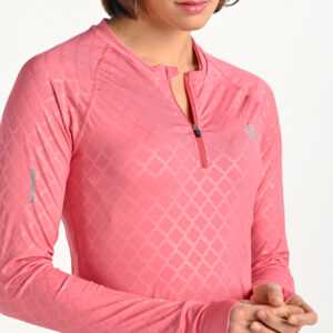 Nessi Sportswear Tréninková Mikina s průstřihem na sporttester LBKZ-1129 Shiny Coral Pink Velikost: XS